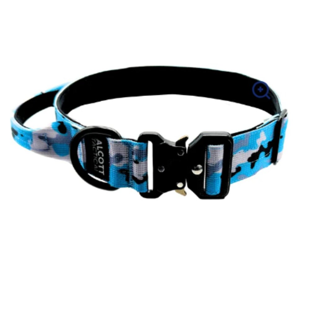 NWT ALCOTT TACTICAL DOG COLLAR BLUE GREY CAMO SZ XL